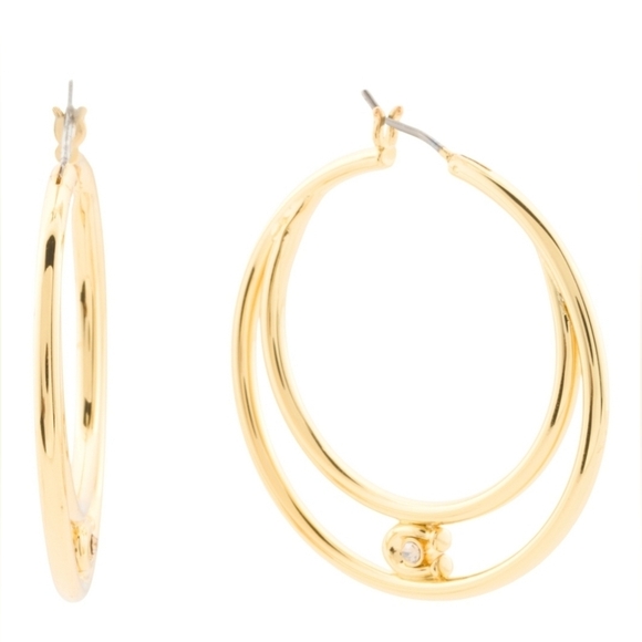 NWT Coach Double Hoop Earrings - Picture 1 of 3